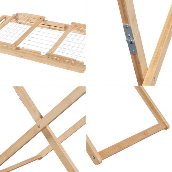 Klappbarer Wäscheständer Fakala 154x59x82 cm Bambus [en.casa]