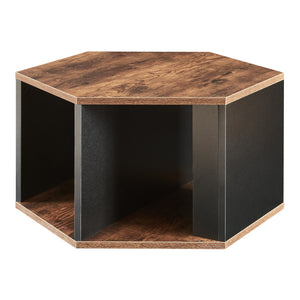 Couchtischset Molde 2-tlg. Schwarz/Walnussoptik [en.casa]