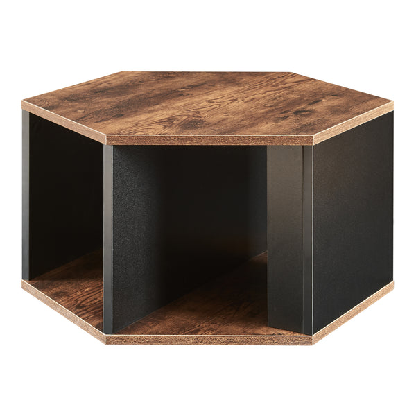 Couchtischset Molde 2-tlg. Schwarz/Walnussoptik [en.casa]