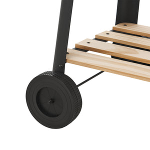 Grillwagen Ari 78x86x30cm Schwarz/Holz [casa.pro]