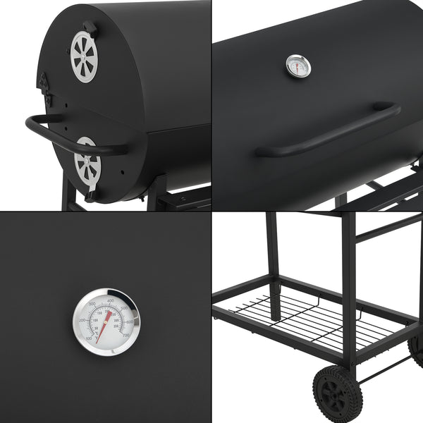 Grillwagen Armento 95x108x61cm Schwarz [casa.pro]
