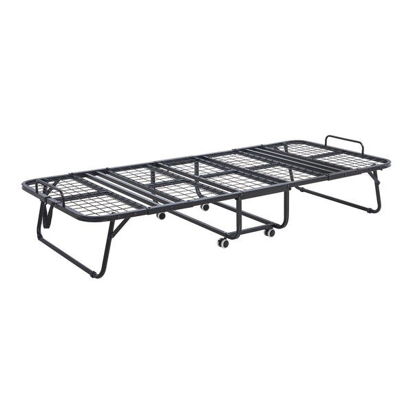 Metall-Klappbett Borjavle mit Matratze 200x90cm Schwarz [en.casa]