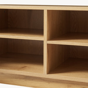 Fernsehschrank Ferrersp mit 2 Türen 140x40x45 cm Eicheoptik/Sandfarben [en.casa]