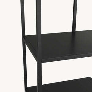 Bücherregal Færder Stahl 145x76x33 cm Schwarz [en.casa]