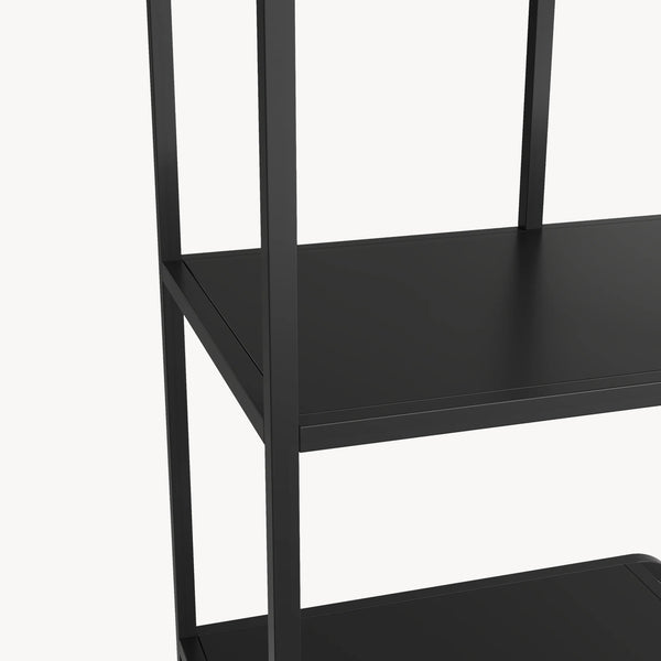 Bücherregal Færder Stahl 145x76x33 cm Schwarz [en.casa]