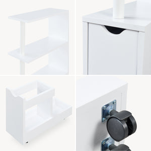 Nischenregal mit Rollauszug Fadeskimma 113x19x45 cm Weiß [en.casa]