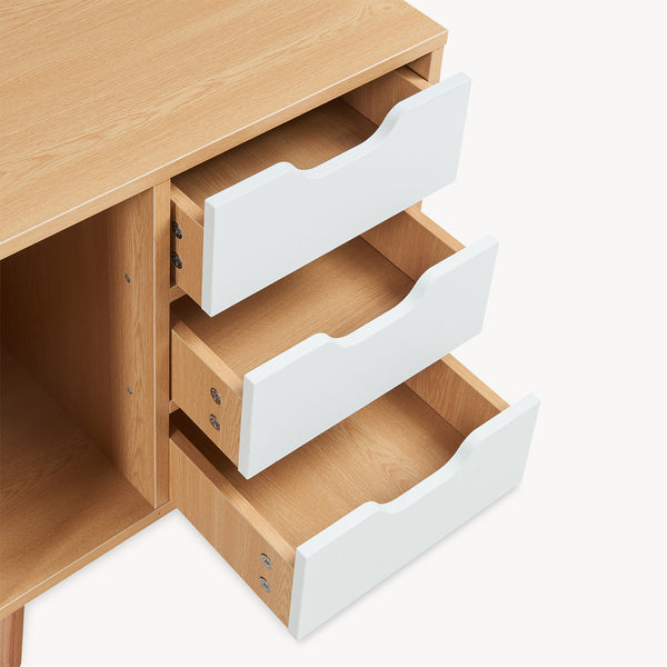 Nachttisch Bordkak 55x48x30 cm Eicheoptik/Weiß [en.casa]