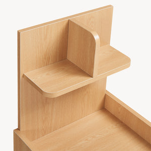 Nachttisch Bordkak mit Regal 75x35x30 cm Eicheoptik/Weiß [en.casa]