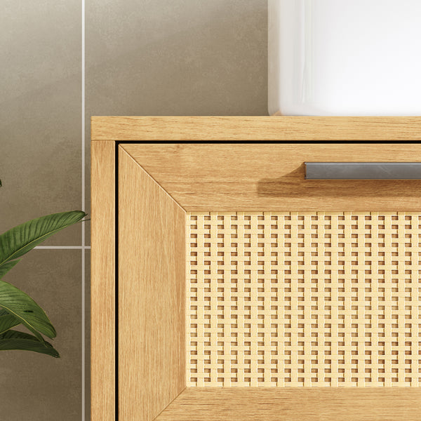 Waschbeckenunterschrank Marhasa 60x60x40 cm Eicheoptik/Schwarz [en.casa]