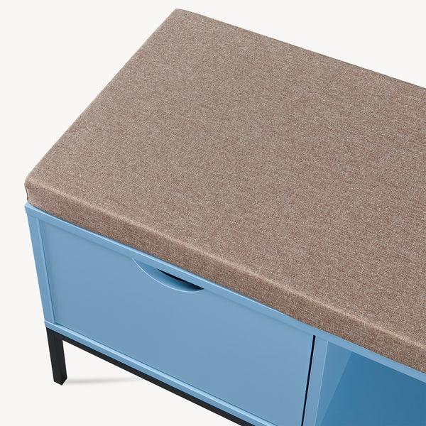 Schuhbank Colwyn 80x40x45 cm Blau [en.casa]