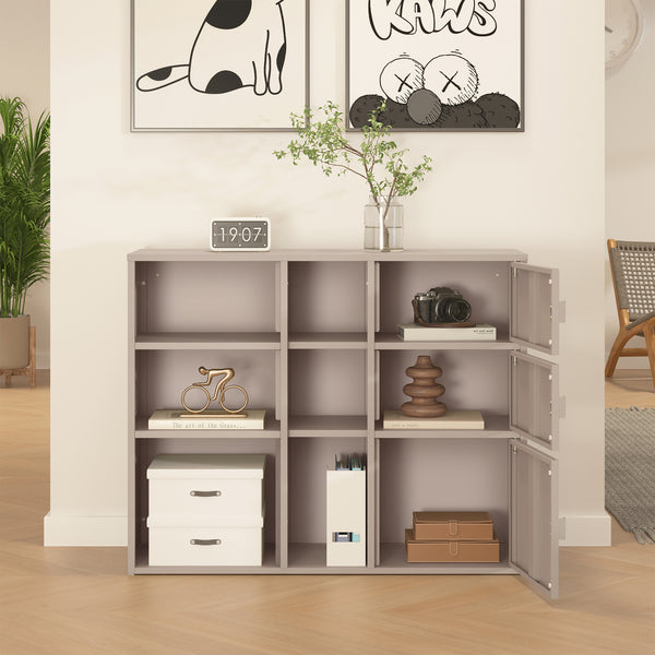 Aktenschrank Kliri Stahl 100x32x81 cm Warmgrau [en.casa]