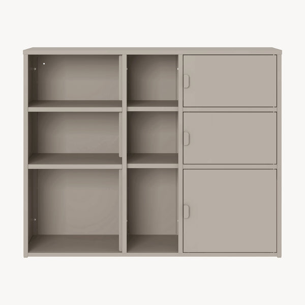 Aktenschrank Kliri Stahl 100x32x81 cm Warmgrau [en.casa]