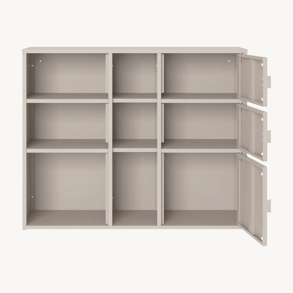 Aktenschrank Kliri Stahl 100x32x81 cm Warmgrau [en.casa]