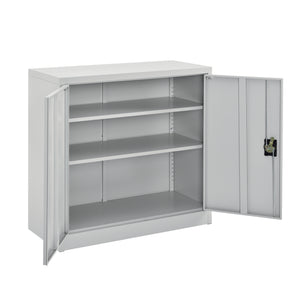 Aktenschrank Terni 90x40x90 cm mit 3 Ablagefächern und Zylinderschloss Metall en.casa