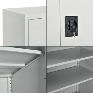 Aktenschrank Terni 90x40x90 cm mit 3 Ablagefächern und Zylinderschloss Metall en.casa