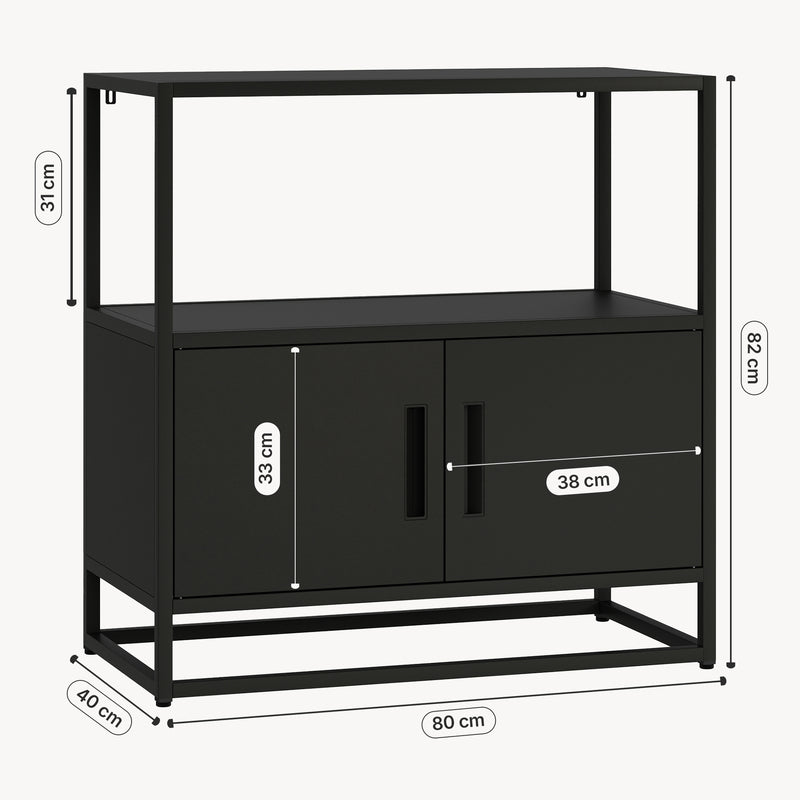 Maßskizze Aktenschrank Hailuoto Stahl [en.casa]