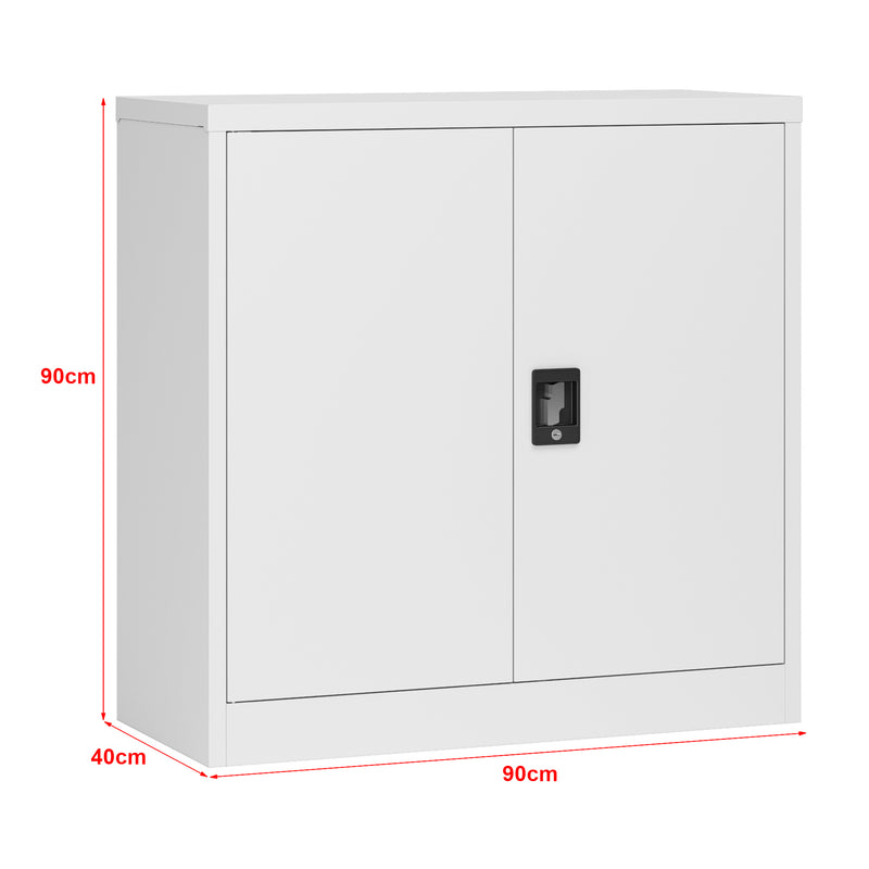 Maßskizze Aktenschrank Molise 90x40x90cm Stahl in versch. Farben [en.casa]