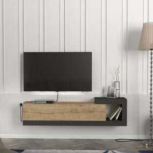 Fernsehschrank Luhanka 150x29,5x38,5cm Eiche in verschiedenen Farben [en.casa]