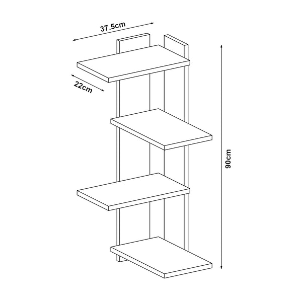 Wandregal Hasvik 39,5x39,5x90 cm [en.casa]