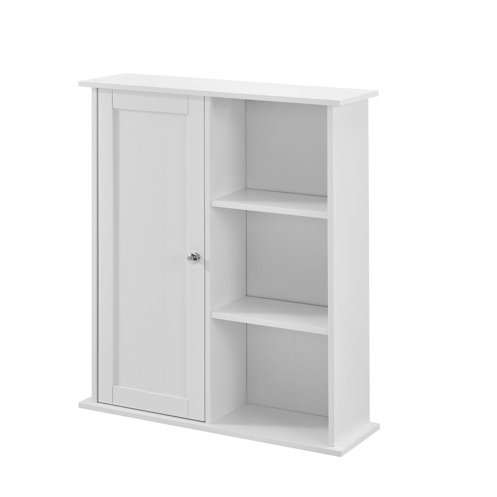 Badezimmerschrank Anderlecht 71x60x18 cm Regal mit Ablagen Weiß en.caa