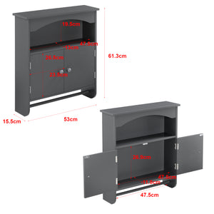 Badezimmerschrank Graz 61x53x15 cm mit Handtuchhalter versch. Farben MDF en.casa
