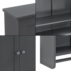 Badezimmerschrank Steyr 65x49x15 cm mit Handtuchhalter MDF versch. Farben en.casa