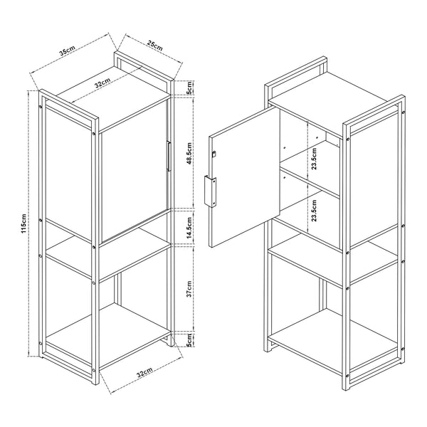 Badezimmerschrank Namsskogan [en.casa]