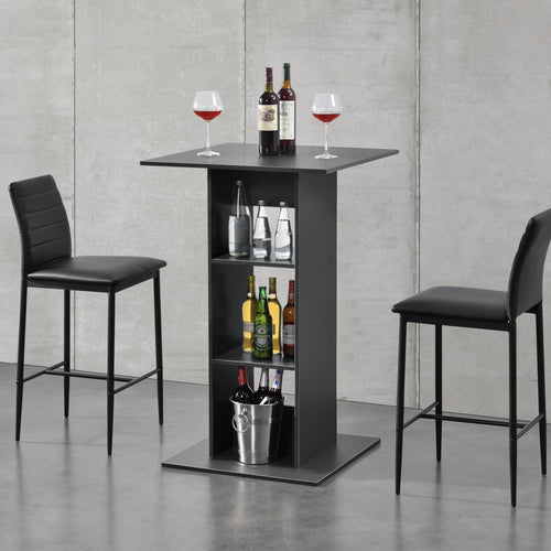 Bartisch Visby 110x70x70 cm mit 3 Regalfächern en.casa - premiumXL