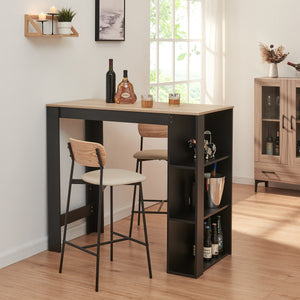 Bartisch Danderyd 120x60x106 cm mit 3 Ablagefächern [en.casa] - premiumXL