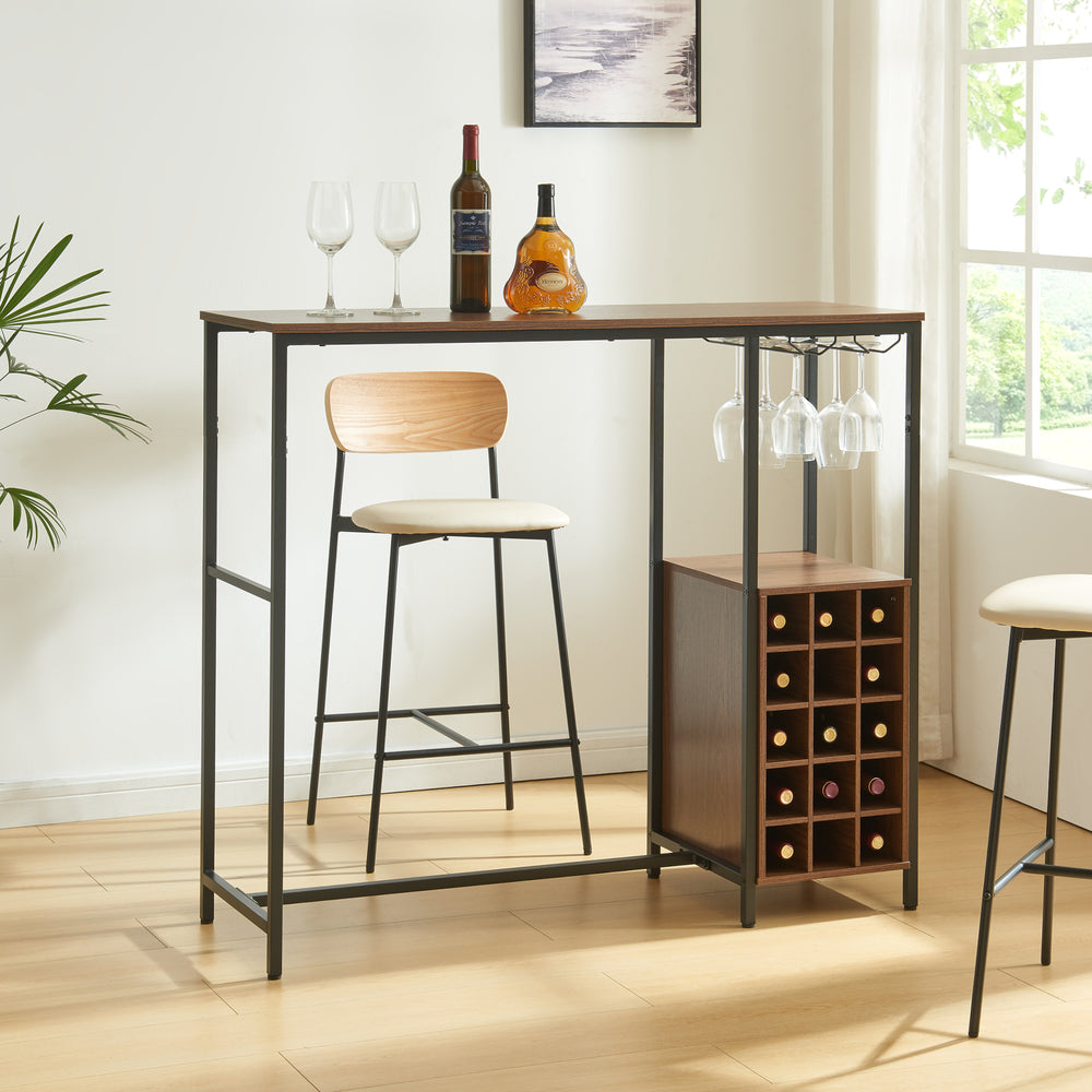 Bartisch Trøndelag 120x40x105 cm mit Weinregal für 15 Flaschen [en.casa] - premiumXL