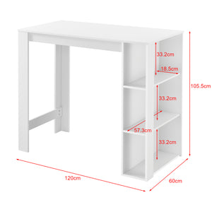 Bartisch Danderyd 120x60x106 cm mit 3 Ablagefächern [en.casa]