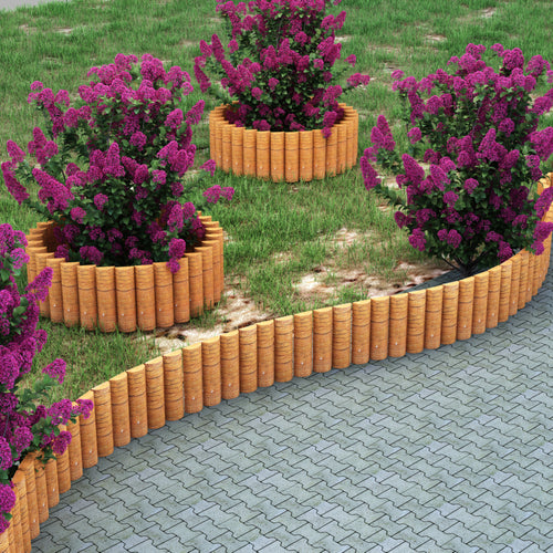 Palisade Rotta 150x20 cm Natur [en.casa]
