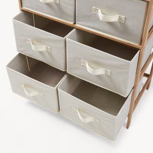 Kommode Maldon mit Stoffschubladen Natur/Beige [en.casa]