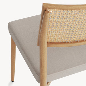 Esszimmerstuhlset Jördfjok Textil Rattanoptik/Beige [en.casa]