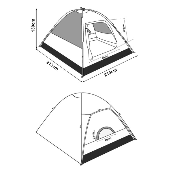 Campingzelt Bergeijk 213x213x130cm in versch. Farben [pro.tec]