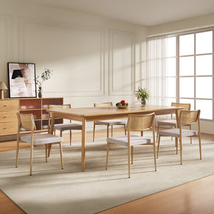 Esszimmerstuhlset Jördfjok Textil Rattanoptik/Beige [en.casa]