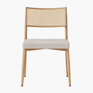 Esszimmerstuhlset Jördfjok Textil Rattanoptik/Beige [en.casa]