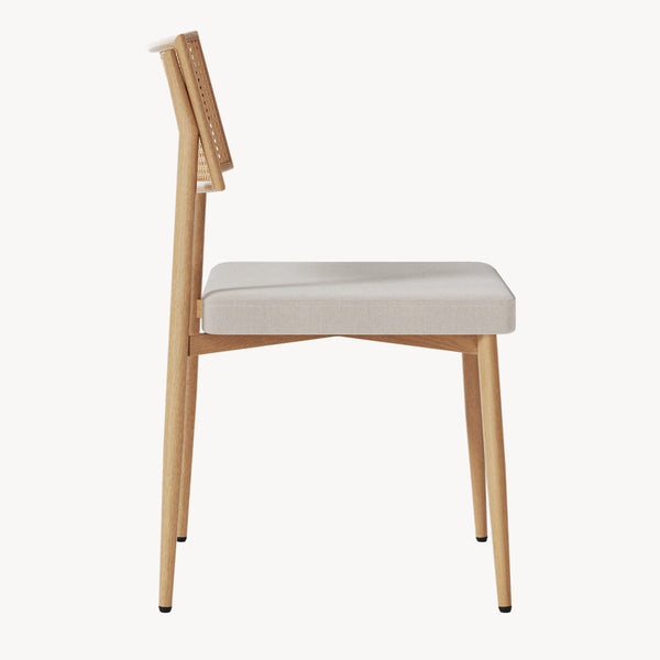 Esszimmerstuhlset Jördfjok Textil Rattanoptik/Beige [en.casa]