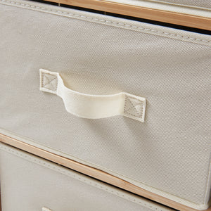 Kommode Maldon mit Stoffschubladen Natur/Beige [en.casa]