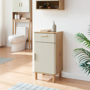 Badezimmerschrank Ferrersp 80x40x35 cm Eicheoptik/Sandfarben [en.casa]