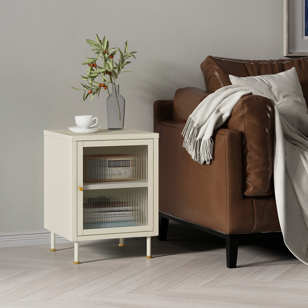 Beistellschrank Lindau 56x40x40 cm Cremeweiß [en.casa] - premiumXL