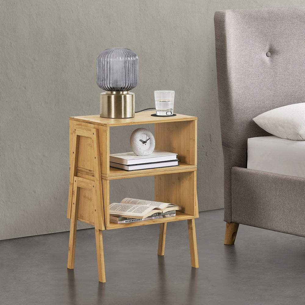 Nachttischset Vinderup Bambus, natur [en.casa] - premiumXL