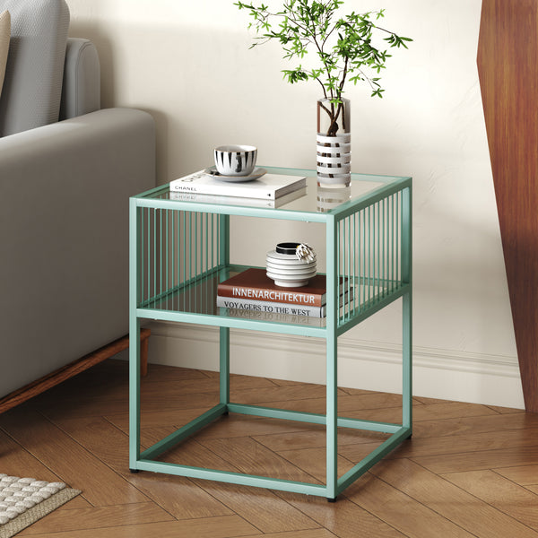 Beistelltisch Tronevn mit Glasplatte [en.casa]