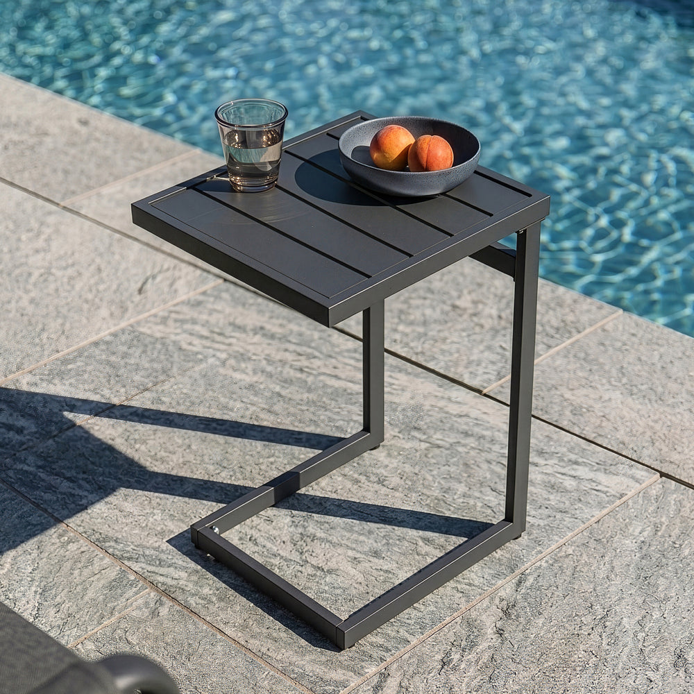 Outdoor Beistelltisch Gaby Stahl 58x40x30 cm Anthrazitgrau [casa.pro]