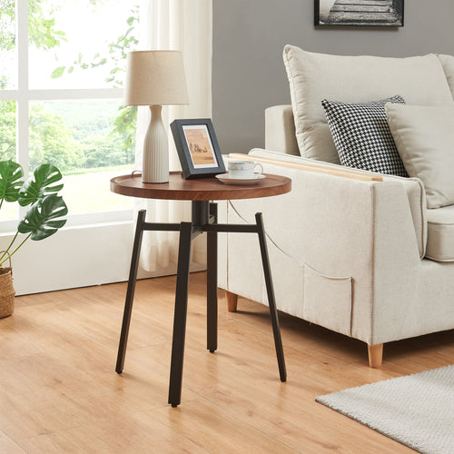 Beistelltisch Mippeena 54xØ50 cm Schwarz/Walnuss [en.casa] - premiumXL