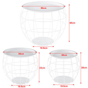 3er-Set Beistelltisch Neman aus Metall in versch. Größen und Farben en.casa