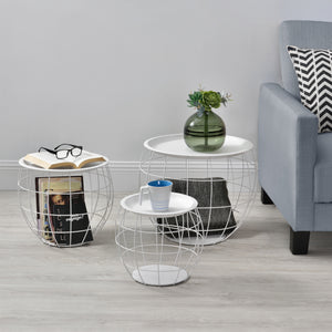 3er-Set Beistelltisch Neman aus Metall in versch. Größen und Farben en.casa