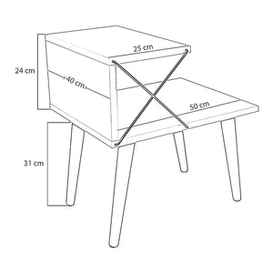 Beistelltisch Bergen 50x40x55cm in versch. Farben [en.casa]