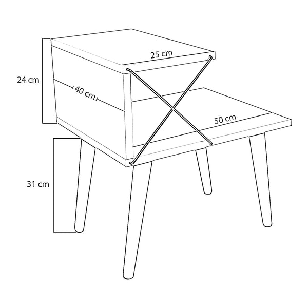 Beistelltisch Bergen 50x40x55cm in versch. Farben [en.casa]