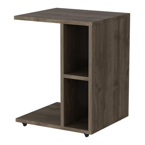 Beistelltisch Brørup 57,5 x 45 x 35 cm mit 2 Ablagefächern und Rollen in versch. Farben [en.casa]